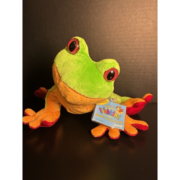 NWT Webkinz Tree Frog W Code Tags Sealed Unused Plush Toy  Pet Yellow Gree - Picture 1 of 4